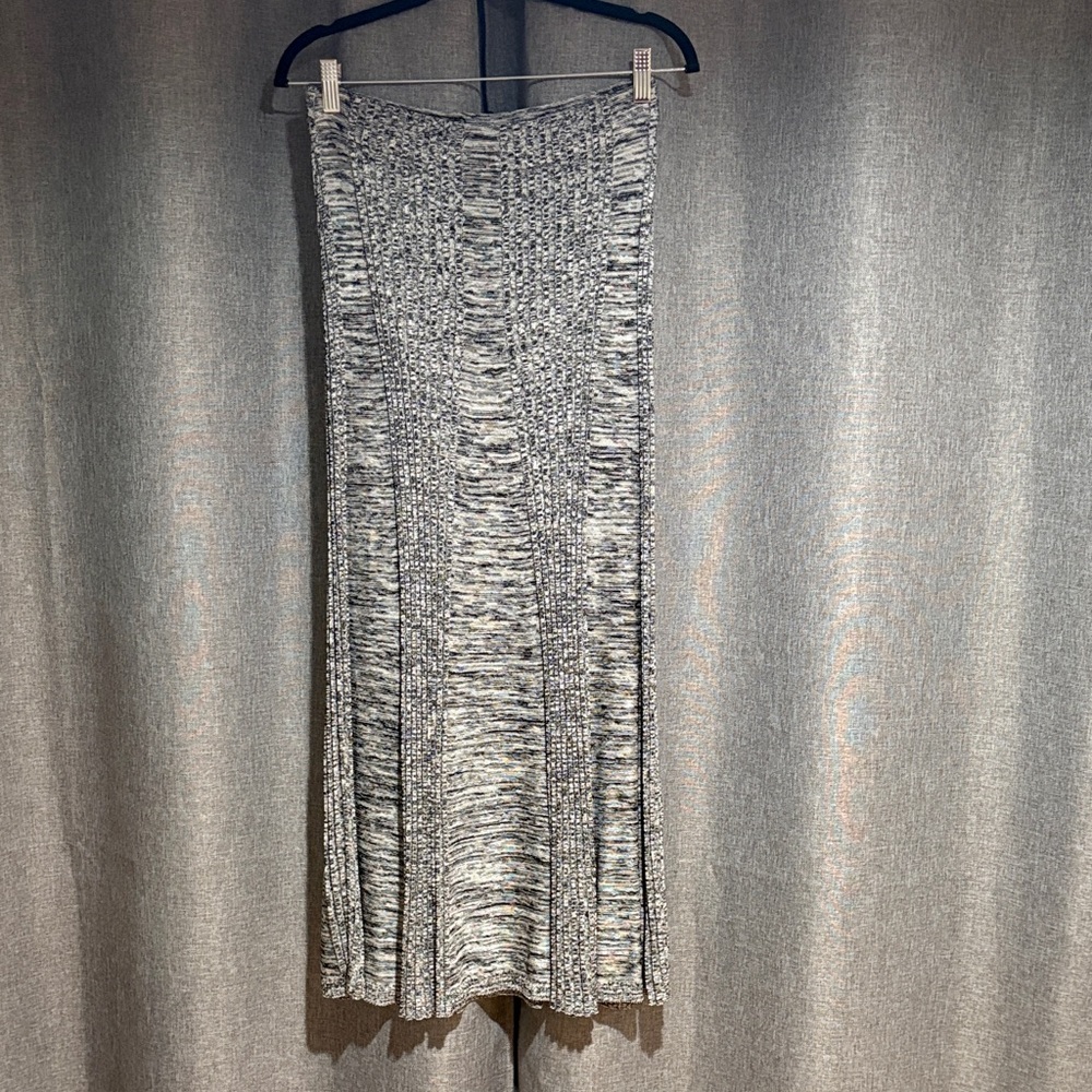 COS Gray Ribbed Knit Maxi Skirt